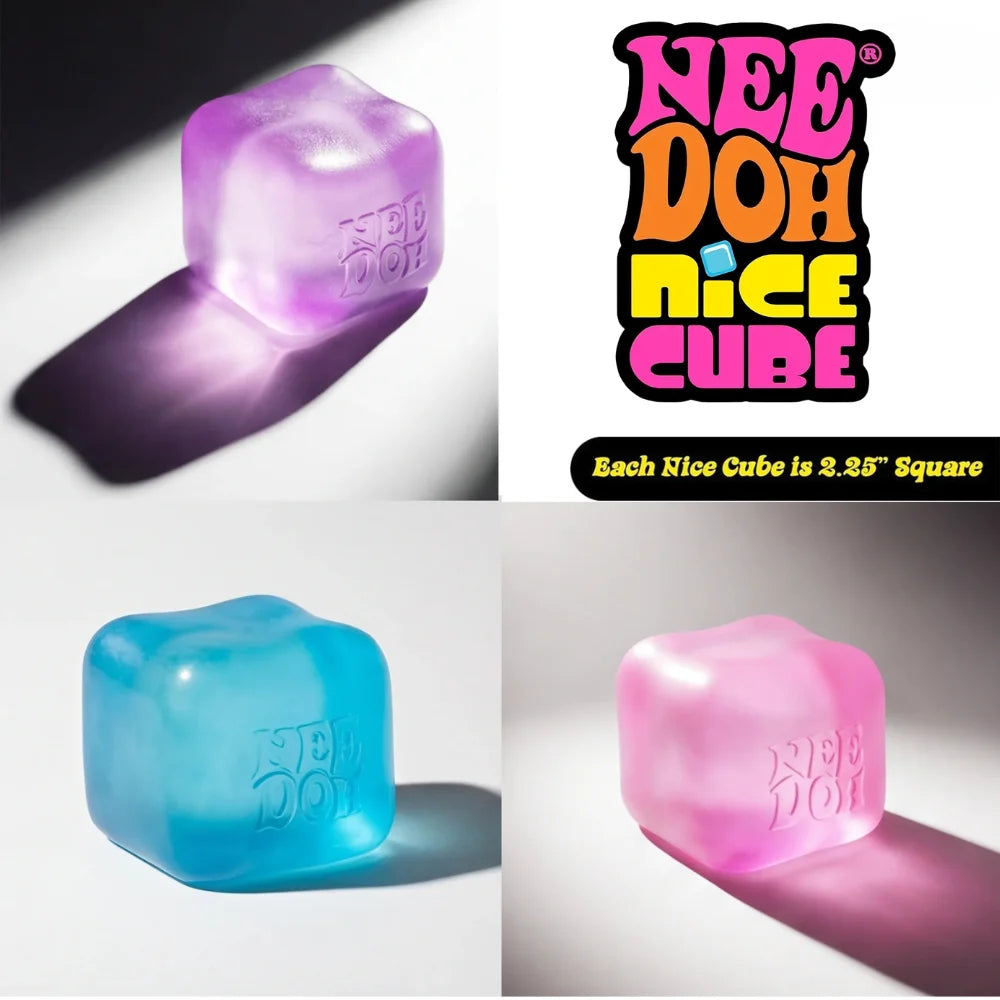 Needoh Nice Cube Squishy Fidget Toy Sensory Stress Relief Anxiety Relief Focus Decompress Relax Squeeze Desk Toy for Adults Kids