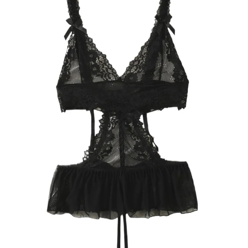 Plus Size Women's Exotic Lingerie Sets Lace Fluoroscopy Beauty Tulle Elegant Sexy Lingerie Female Underwear Lingerie For Ladies