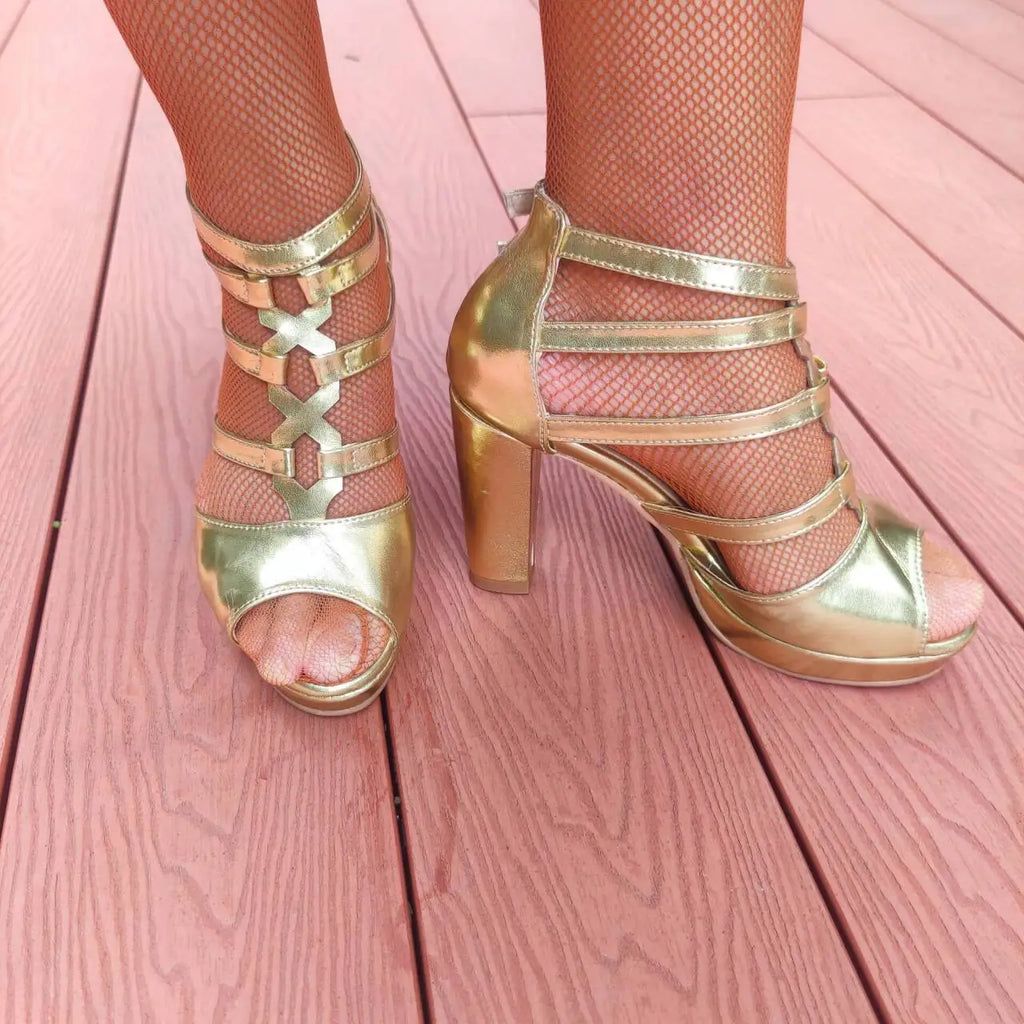 Women's Practice Dance Shoes 7cm High Heel Latin Salsa Ballroom Dance Shoes Girls Samba Club Dancing Shoes Women Wedding Party