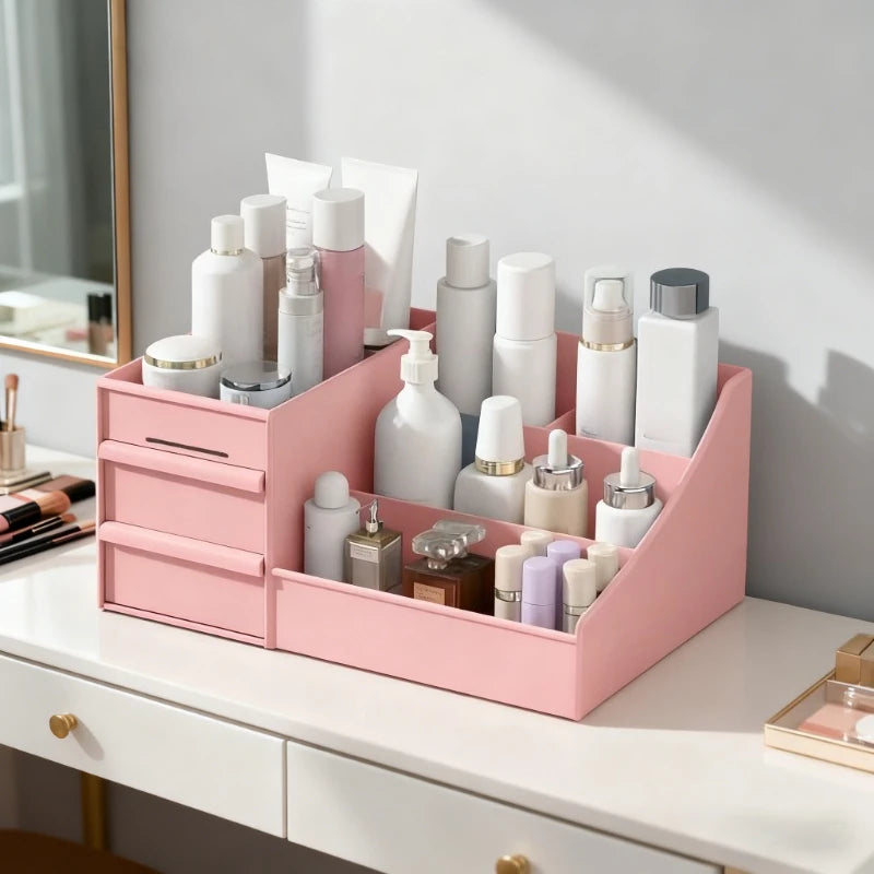 Multi-Drawer Cosmetic Storage Box, Multi-Layer Desktop Organizer, Large Capacity for Cosmetics, Skincare, Perfume & Makeup Tools