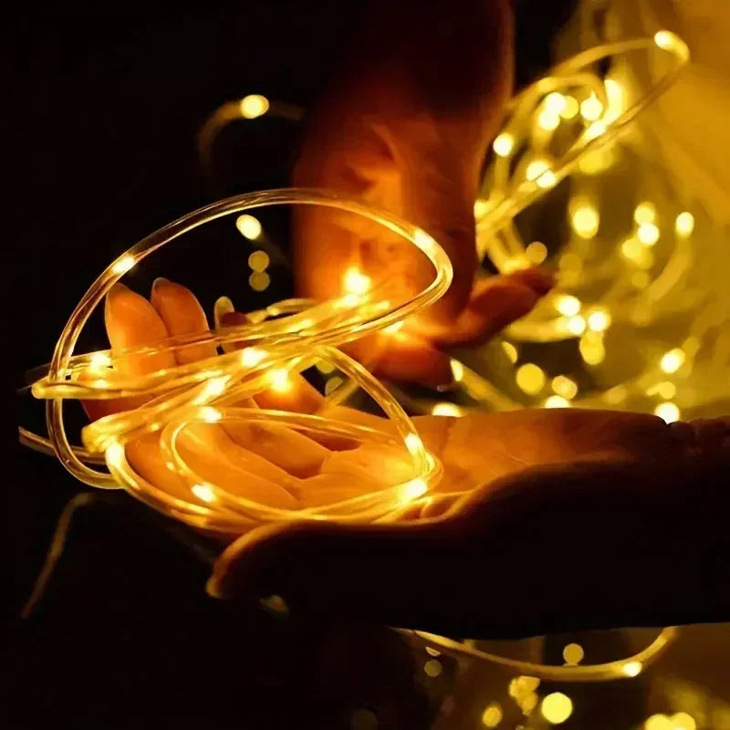Solar Powered LED String Lights 8 Modes Outdoor Fairy Lights Garden Decoration Camping Tree Flower Garland Wedding Lighting Lamp