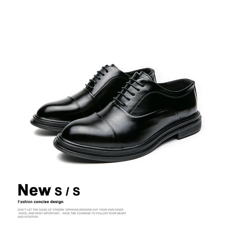 Man Casual Business Shoes Men Patchwork Leather Oxfords Fashion Dress Flats Leisure Office Men's Formal Wedding Shoes