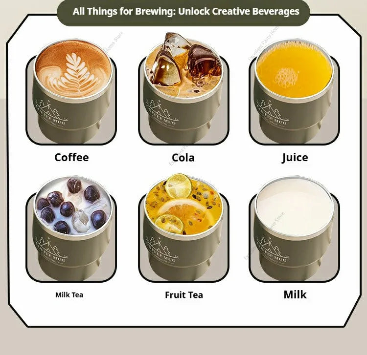 400ML Stainless Steel Thermal Cup Office Coffee Mug Double Layer Insulated Water Cup Portable Keeps Cold and Heat Thermal Mug