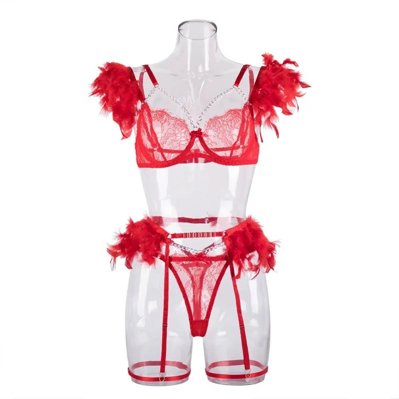 Langerie Bilizna Sexy Lingerie Outfit Vulgar Female Underwear Set for Women Clothes Sex Bіdzna Z Video Access Women's Langgery