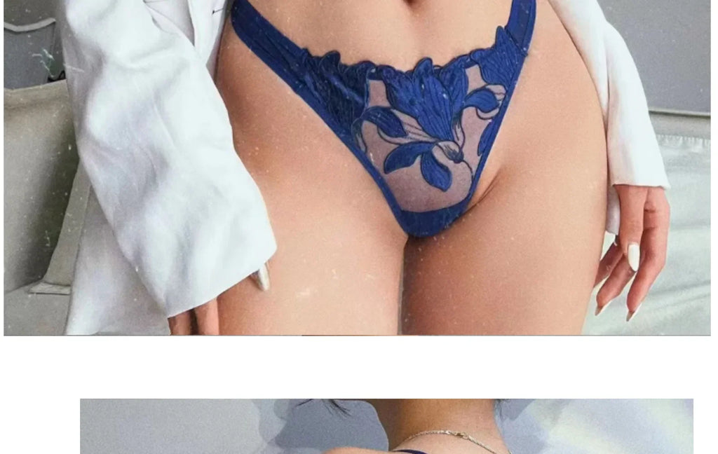Women Lace Lingerie Set Elegant Sexy Bra Set See Through Underwear Ventilate Ladies Bra and Panty Set