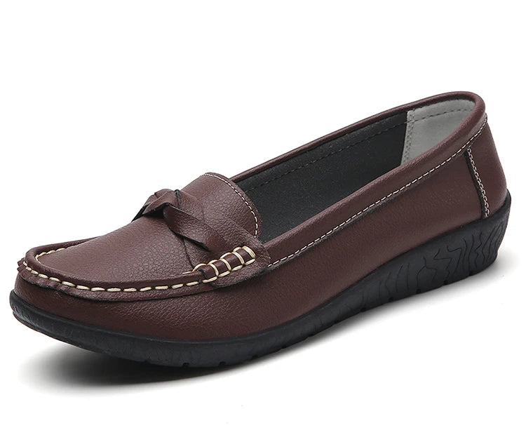 Shoes Women 2025 New Loafers Slip On Flats Leather Shoes Woman Comfortable Flat Shoes Women White Zapatos Mujer Women's Footwear