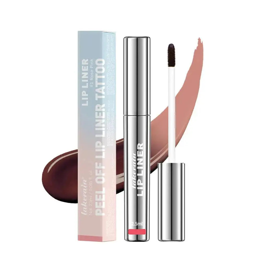 Waterproof Lip Liner Peel Off Tattoo Lipgloss Waterproof Long Lasting Matte Lip Tint Brown Contour Tear-off Lips Stain Cosmetic