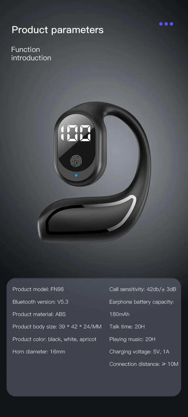 Wireless Headphone Bluetooth 5.3 Headset Hands-free Noise Control Stereo Music Earphone With Mic Work On All Smartphone