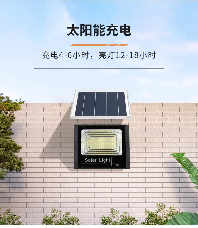 Solar Flood Lights LED Solar Powered Spotlight 50w 100w 200w 300w 500w Outdoor Waterproof Reflector Solar With Remote Control