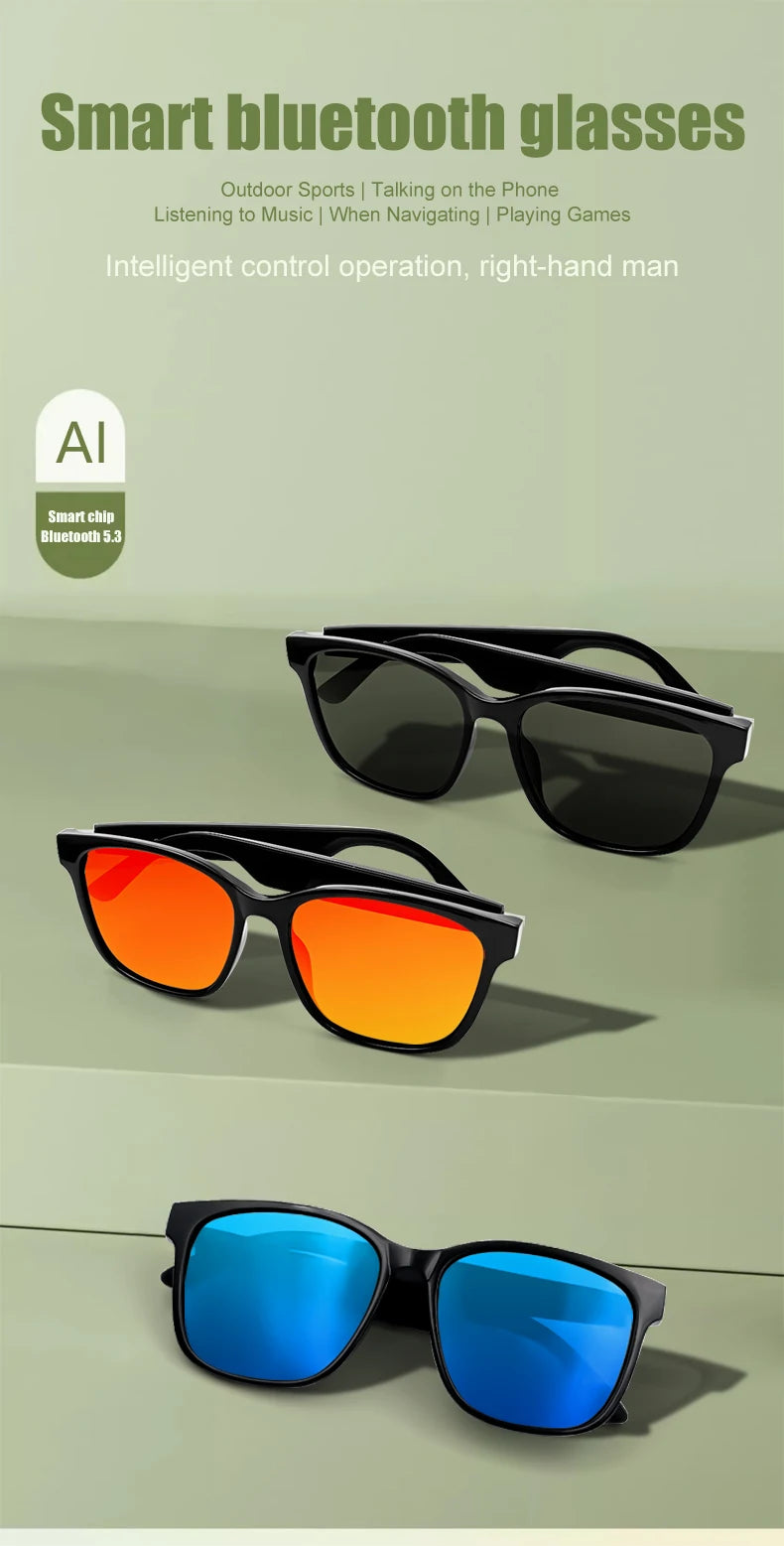 LIGE Bluetooth Inteligente Glasses Life Waterproof Smart Glasses Anti-blue Glasses Anti-ultraviolet Sunglasses for Android iOS