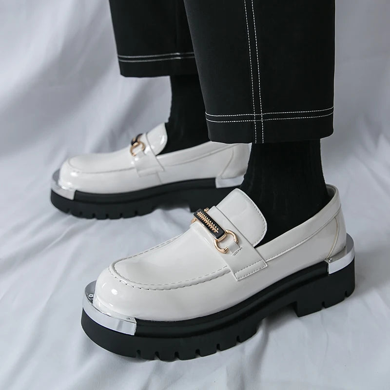 Men's thick soled shoes Luxury fashion designer styles Work Trend Nightclub casual party shoes Height increasing leather shoes
