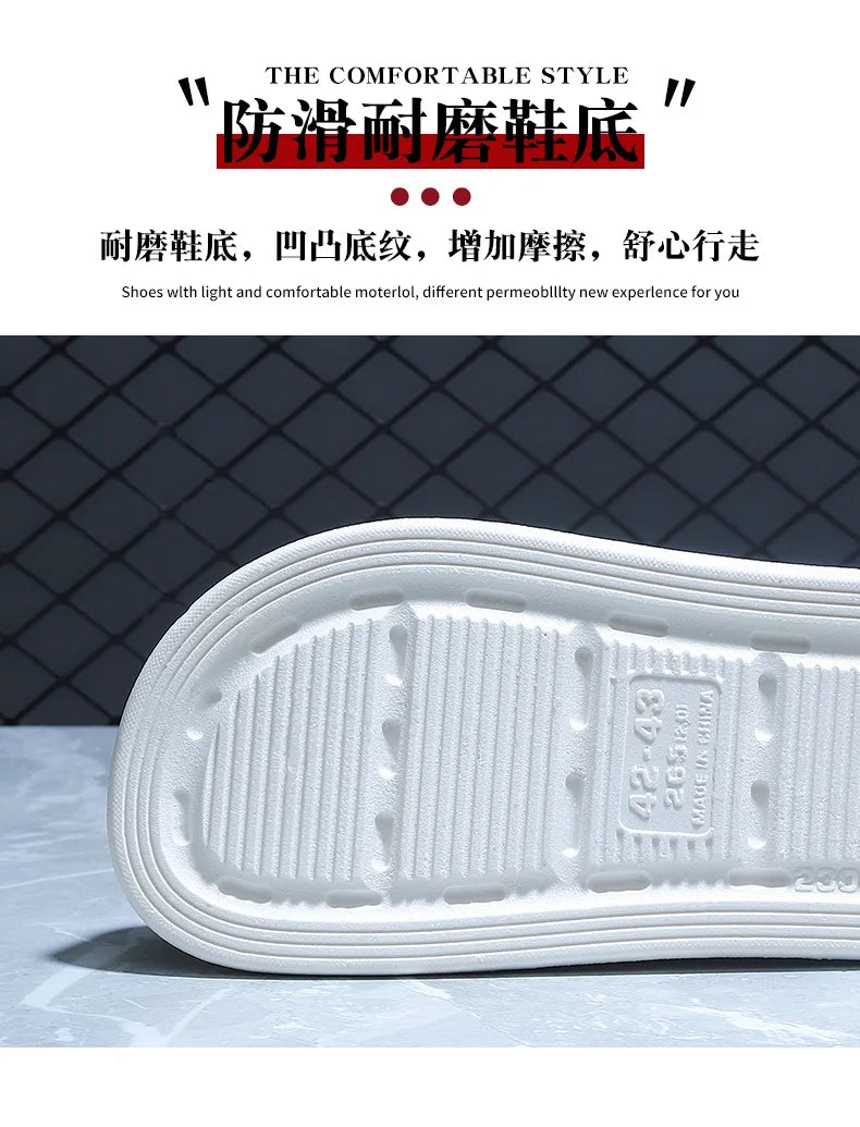 Stitch Cave Shoes 2024 Summer New Ins Trendy Outerwear Versatile Anti slip Thick Bottom Beach Headover Slippers for Men