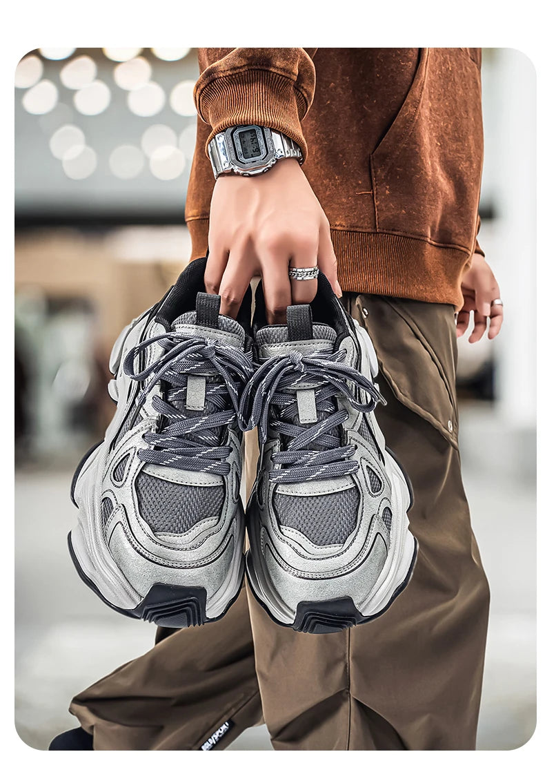 Men's Casual Sports Shoes New Arrivals for Autumn and Winter Retro Old-style Sneakers Anti-slip and Durable Sports Running Shoes