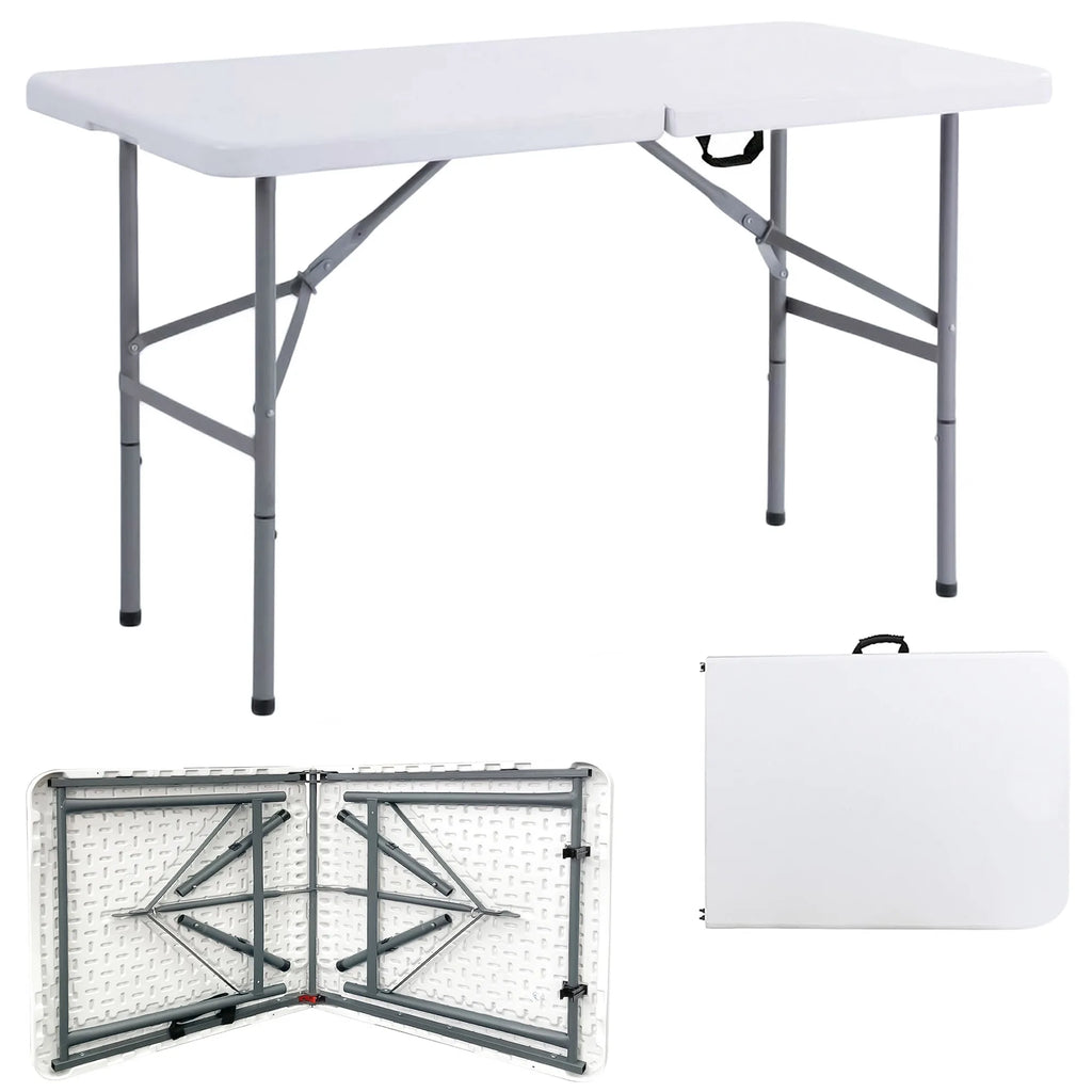 Portable foldable 4/6-foot garden dining table, heavy-duty folding table for dining, indoor and outdoor multifunctional picnic