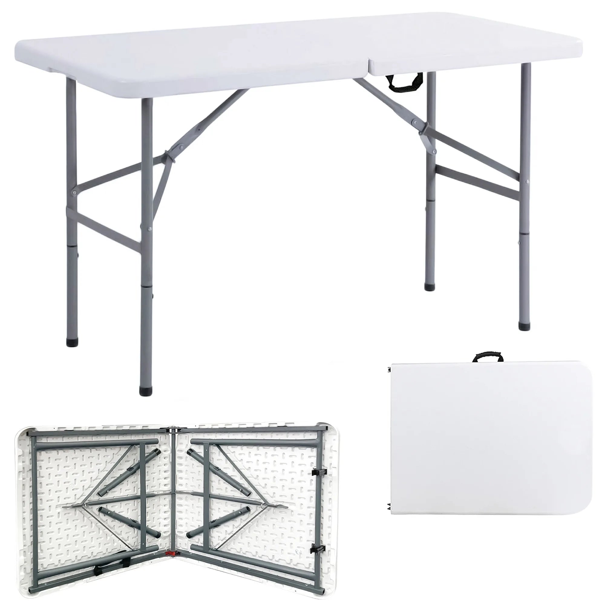 Portable foldable 4/6-foot garden dining table, heavy-duty folding table for dining, indoor and outdoor multifunctional picnic