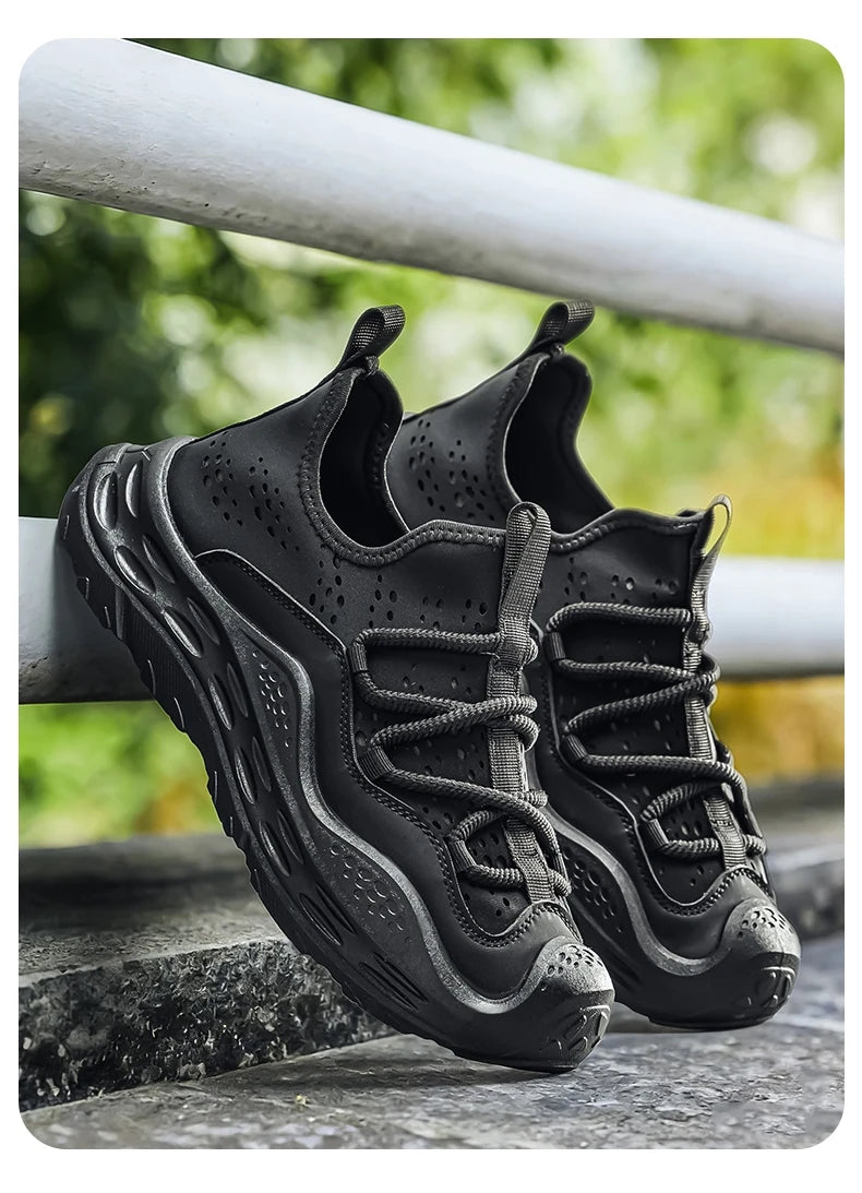 Spring Autumn New Mens Casual Shoes Fashion Anti Skid Wear Resistant Sports Sneakers Thick Sole Fashion Breathable Mesh Footwear