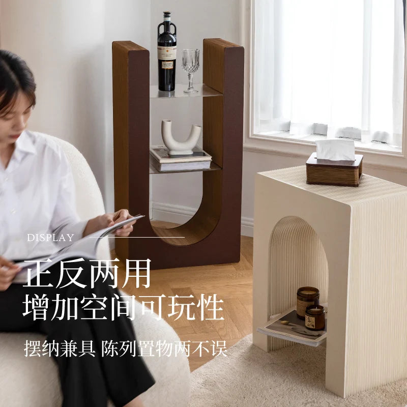 Folding paper sofa side cabinet small coffee table light luxury home creative mini side table bedside shelf small table 거실테이블