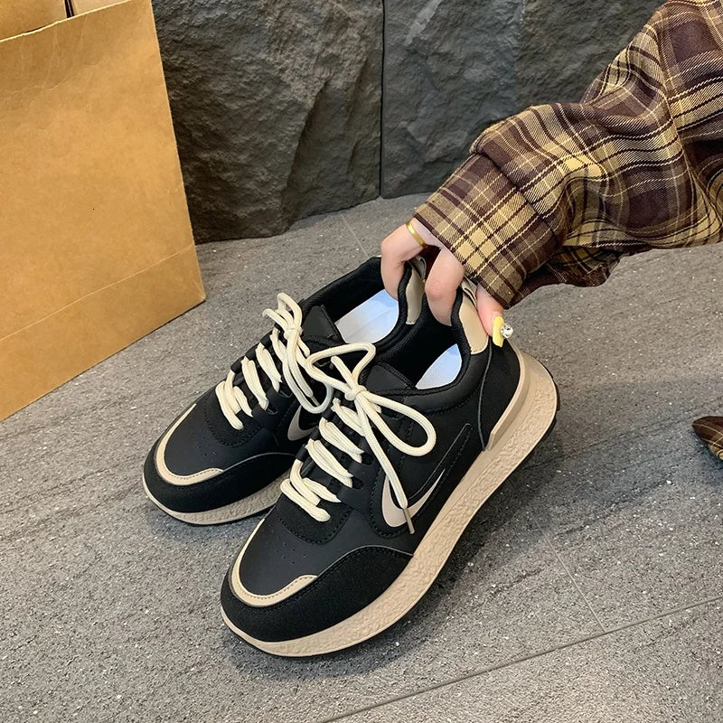 Fashionable Sexy Thick Soled Sports Shoes Spring and Autumn New Round Toe Comfortable Elegant Running Casual Shoes for Women