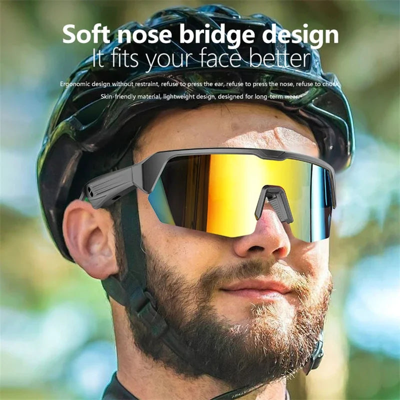 Cycling Bluetooth Smart Glasses Technology Audio Call Remote Headset Sunglasses Sports Driving Music Earbuds Headphones