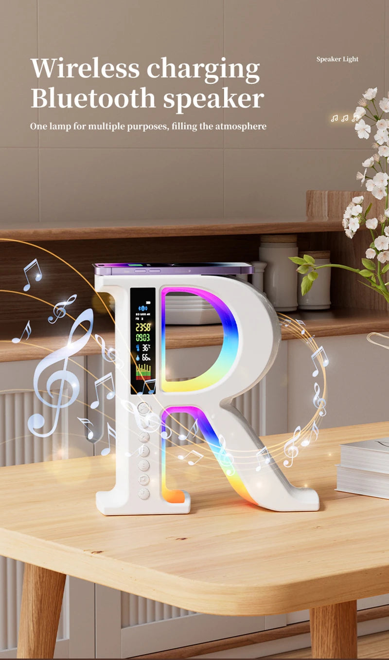 Bluetooth Speakers Wireless Charger with Portable Small Mini Speaker Color Atmosphere Lamp Multifunctional Rgb Night Light