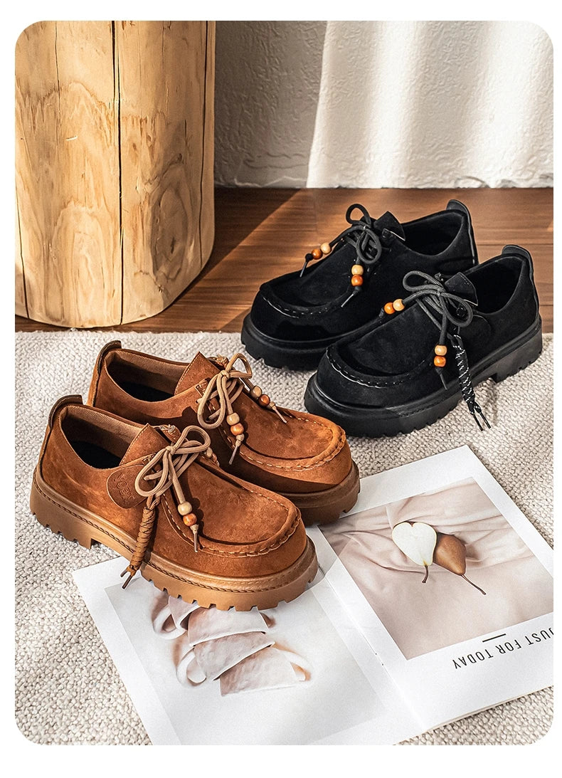 Men's Wide Toe Barefoot Shoes Classic Retro Casual Shoes Lightweight Outdoor Sports Walking Shoes Brown Thick Soled Work Shoes