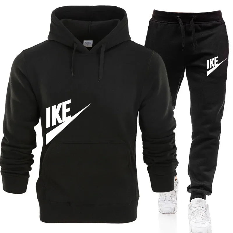 New autumn and winter jogging men's and women's sportswear set, a fashionable street hooded sweatshirt and pants 2-piece set