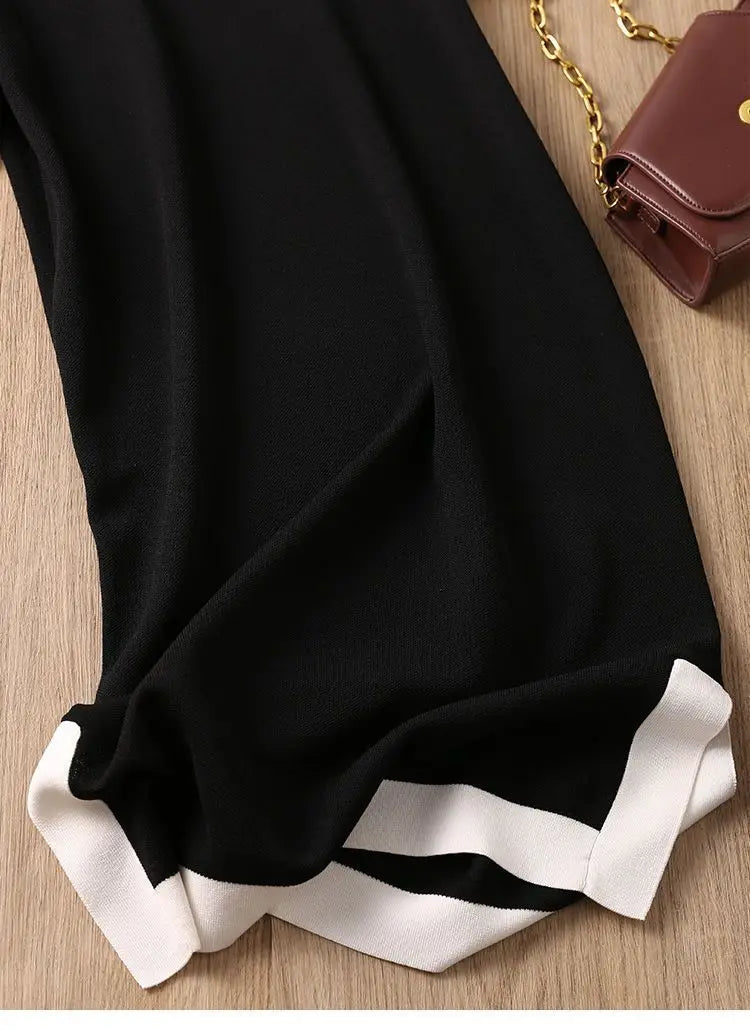 Summer Dresses Ladies 2023 Luxury Designer Rose Embroidery Split T shirt Long Ice Silk Straight Maternity Dress Women's Clothing