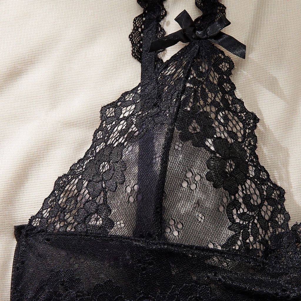 Plus Size Women's Exotic Lingerie Sets Lace Fluoroscopy Beauty Tulle Elegant Sexy Lingerie Female Underwear Lingerie For Ladies