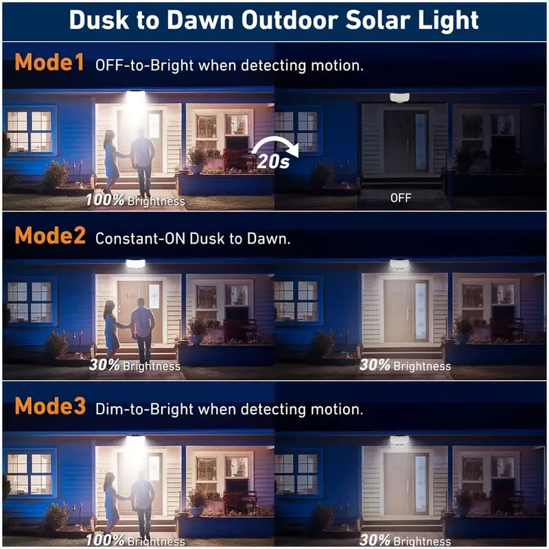 Solar Lights 126/234 LEDs Solar Security Lights Outdoor Garden Motion Sensor 3 Modes Waterproof Split Solar Flood Wall Lights