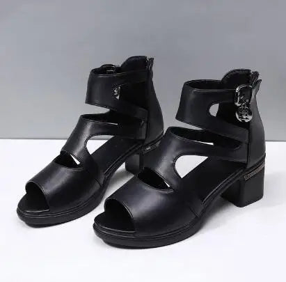 2025 NEW Comfortable Fashion Shoes Women Sandals High Heels Summer Sweet Fashion Wedding Shoes White and Black Handmade Sandals