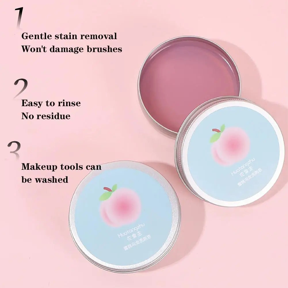 Makeup Brush Cleaner Soap /Silicone Mat, Deeply Cleans Cosmetic Color Removal for Synthetic & Natural Makeup Brushes & Sponges