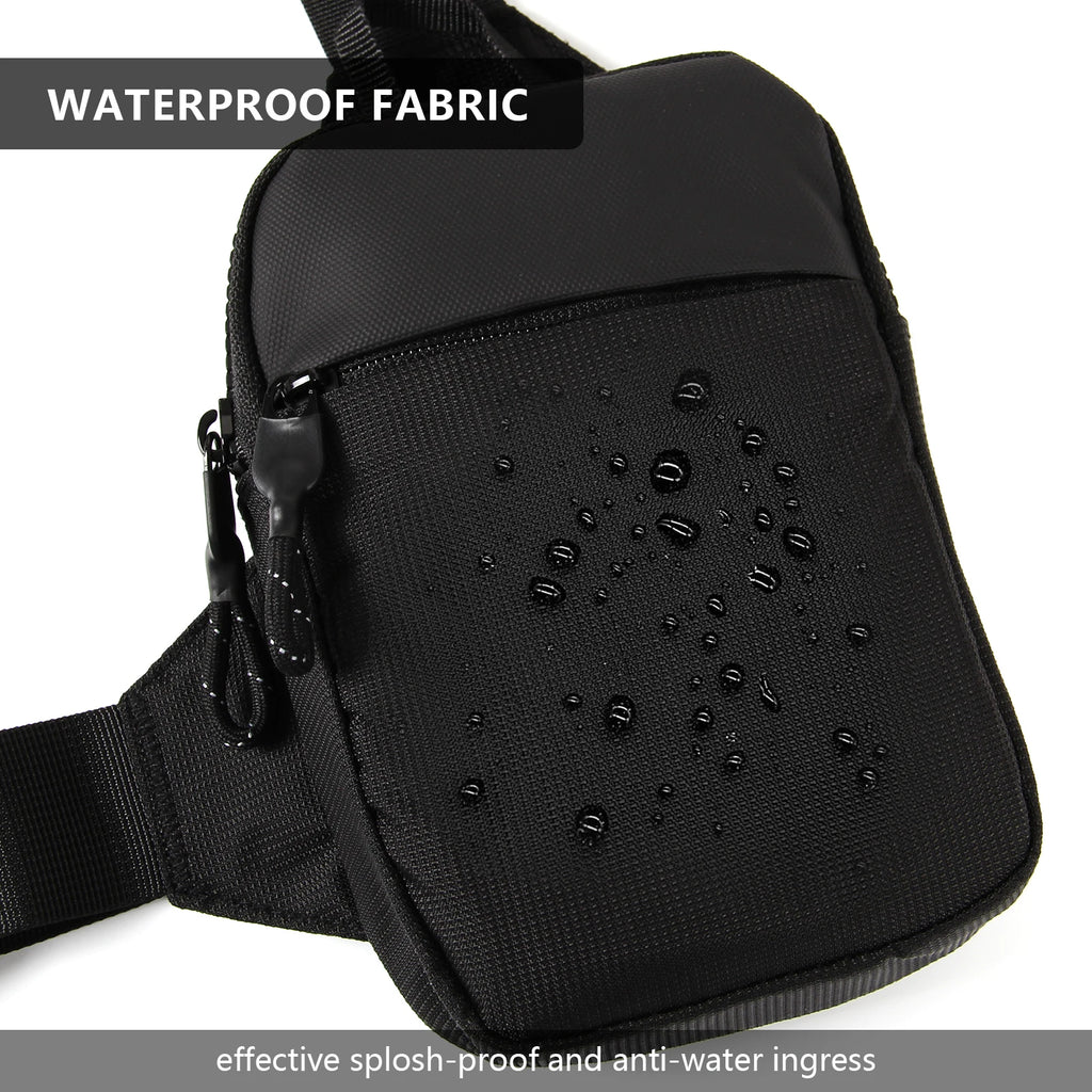 Casual Men Shoulder Chest Bag Nylon Waterproof Outdoor Sport Running Cycling Belt Bag Large Capacity Travel Phone Pouch Bag