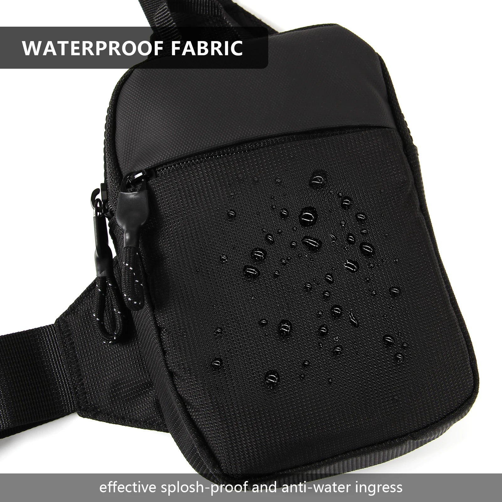 Casual Men Shoulder Chest Bag Nylon Waterproof Outdoor Sport Running Cycling Belt Bag Large Capacity Travel Phone Pouch Bag