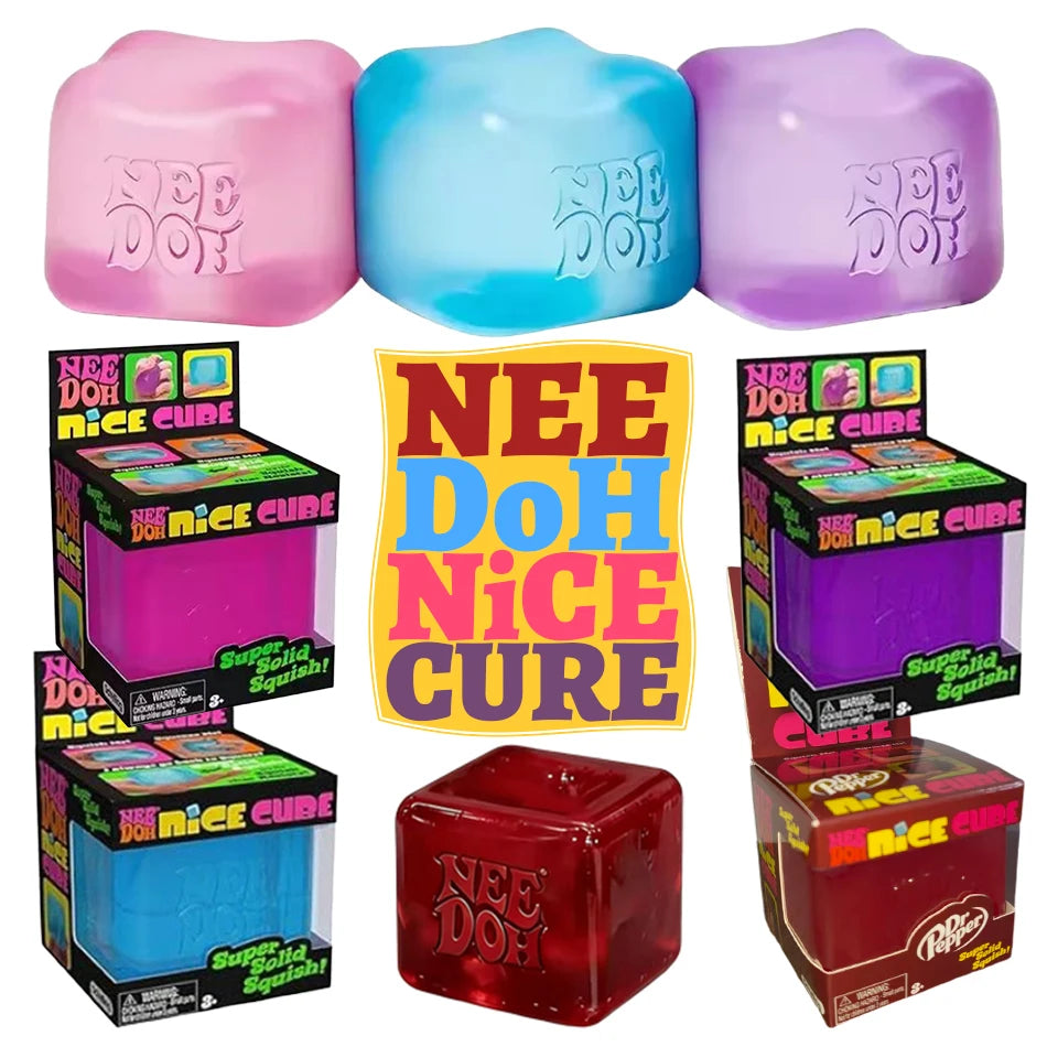 2026 HOT NeeDoh Nice Cube 2.17" Super Solid Squish Sensory Squeeze Toy Stress Anxiety Relief Calming Fidget Toy For Adults Gifts
