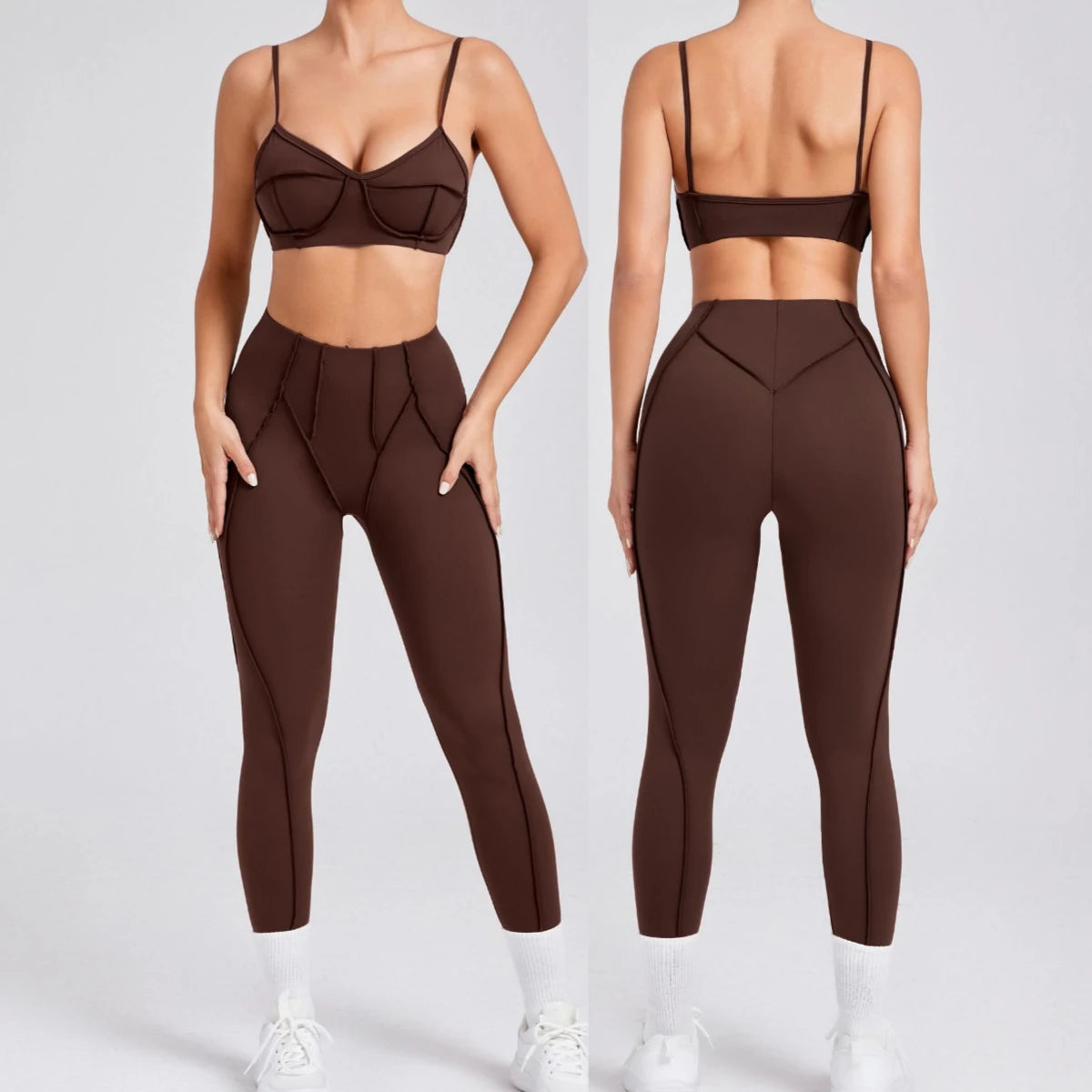 1/2 Pcs Yoga Bra Sets for Women Gym Suit Fitness Outfit High Waist Workout Leggings Activewear