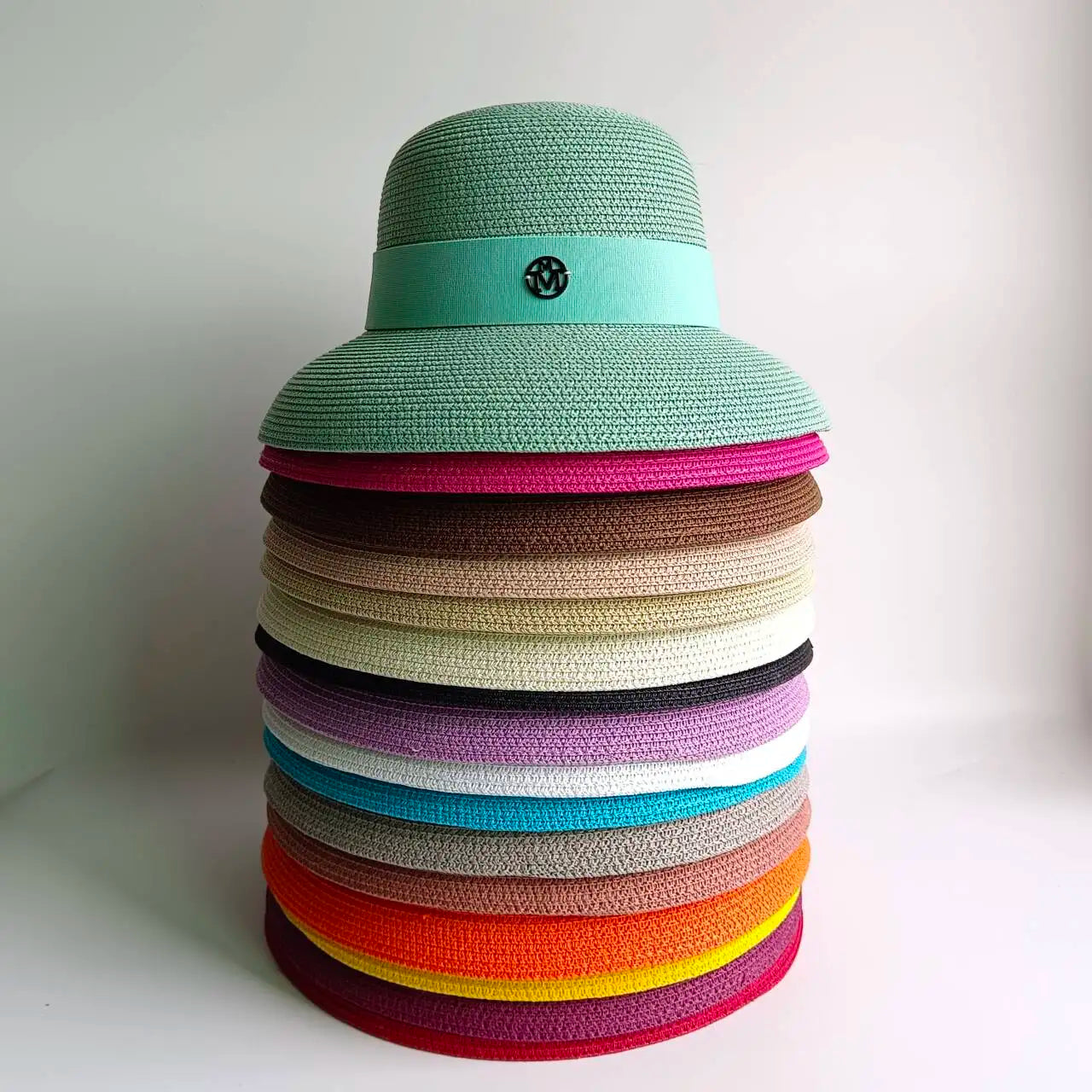 Summer Sun Hats Beach Hat Women Ladies Solid Plain Elegant Wide Brim Hat Female Round Top Floppy Straw sun hat