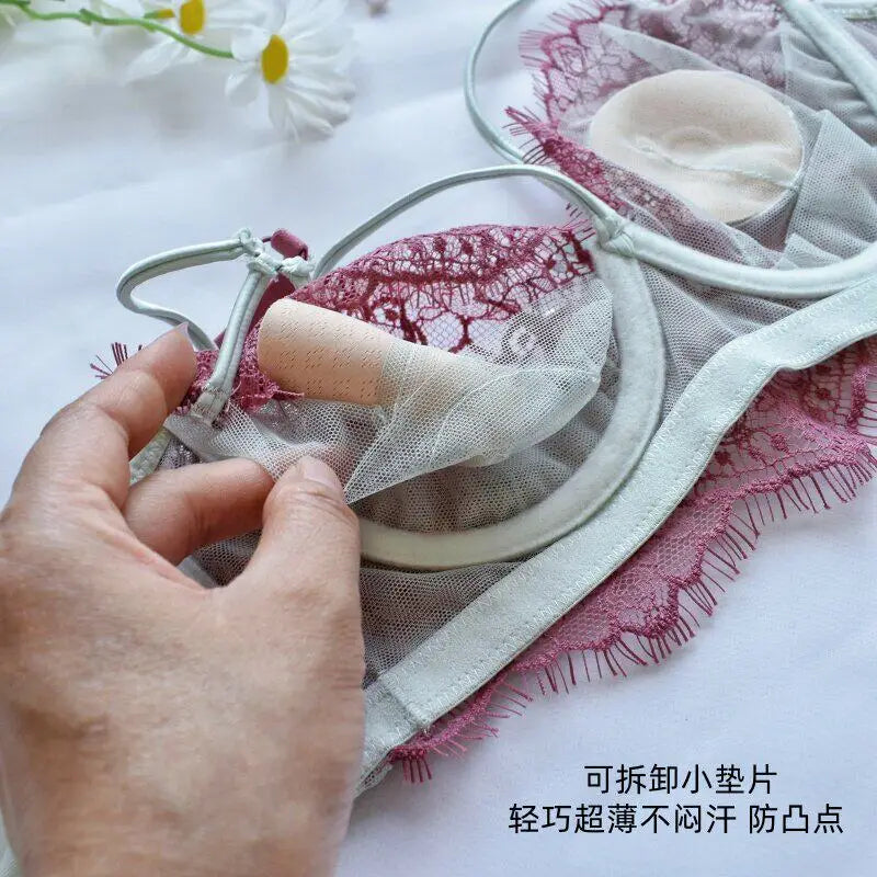 Lingerie Sexy Dentelle Ensemble, Ultra Fin Style Français, Bonnet Confort Anti Affaissement, Respirant Tailleur Confortable pour