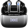 Bluetooth 5.3 Wireless Earbuds ENC Noise Cancelling Mic 50H Playtime Deep Bass Stereo Sound IP7 Waterproof LED Display Mini In-E