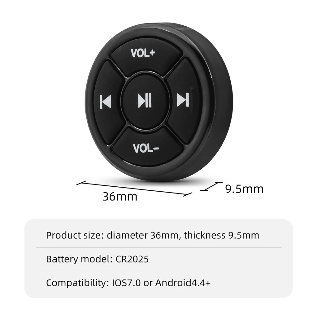 Bluetooth-compatible Car Motorcycle Bike Wireless Steering Wheel Remote Control Music Player  Media Button For IOS Android Phone