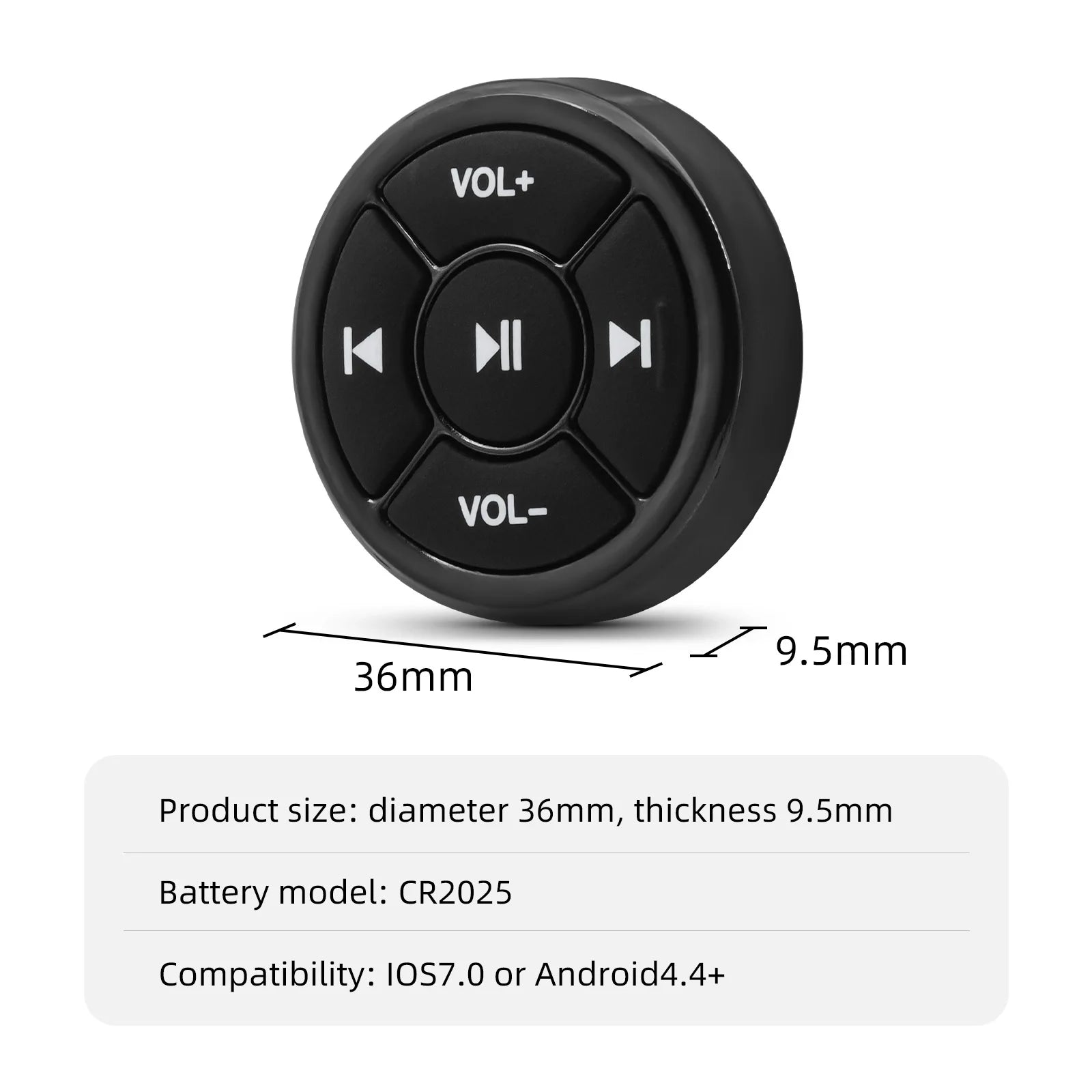 Bluetooth-compatible Car Motorcycle Bike Wireless Steering Wheel Remote Control Music Player  Media Button For IOS Android Phone