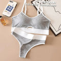 Seamless Bras Sports Bra And Panties Set Women Hollow Out Cotton Underwear U Back Push Up Bras Comfort Sexy Lingerie Set