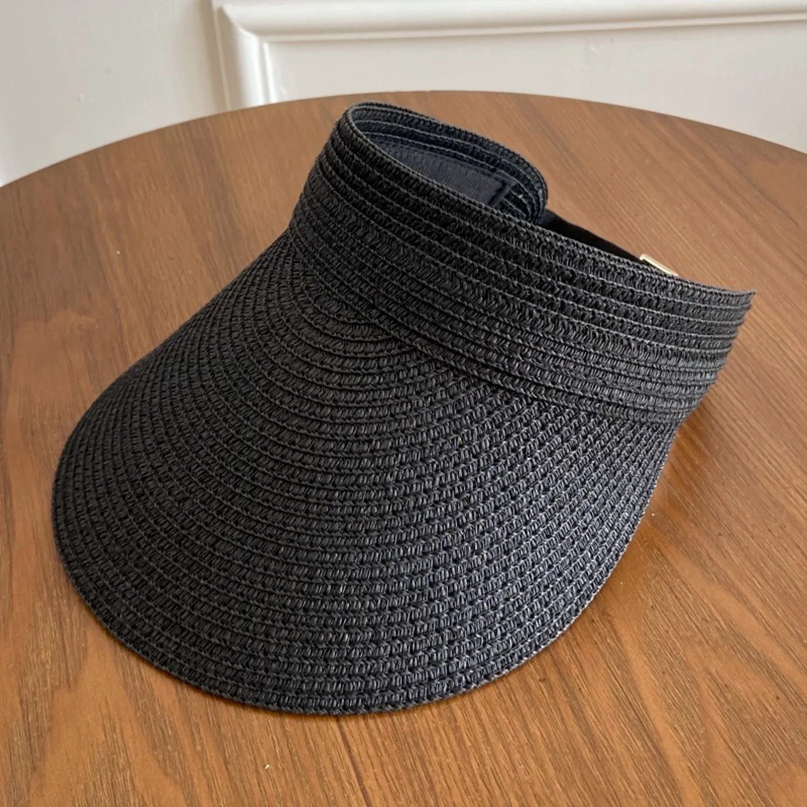 Summer Beach Sun Hat Women Portable Folding Wide Brimmed Straw Hat Fashion Shaped Hollow Top Straw Hat Girls Bucket Hats Travel