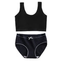 Cotton Girls Panties And Bras Sets Teenage Girls Cotton Training Bra Panty Set Solid Kids Sports Bra Briefs Underwear