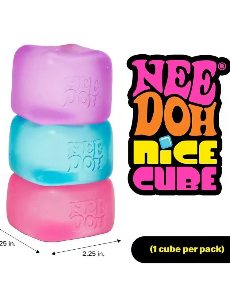 Needoh Nice Cube Sensory Stress Reliever Multiple Styles Fidget Tool for Anxiety & Focus Desk Sensory Cube for Adults