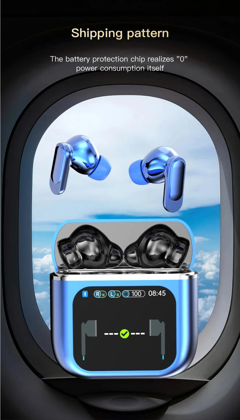 Bluetooth 5.4 Wireless Earphones LED Digital Display Gaming Headset Sport Headphones HiFi Sound Low Latency Earbuds