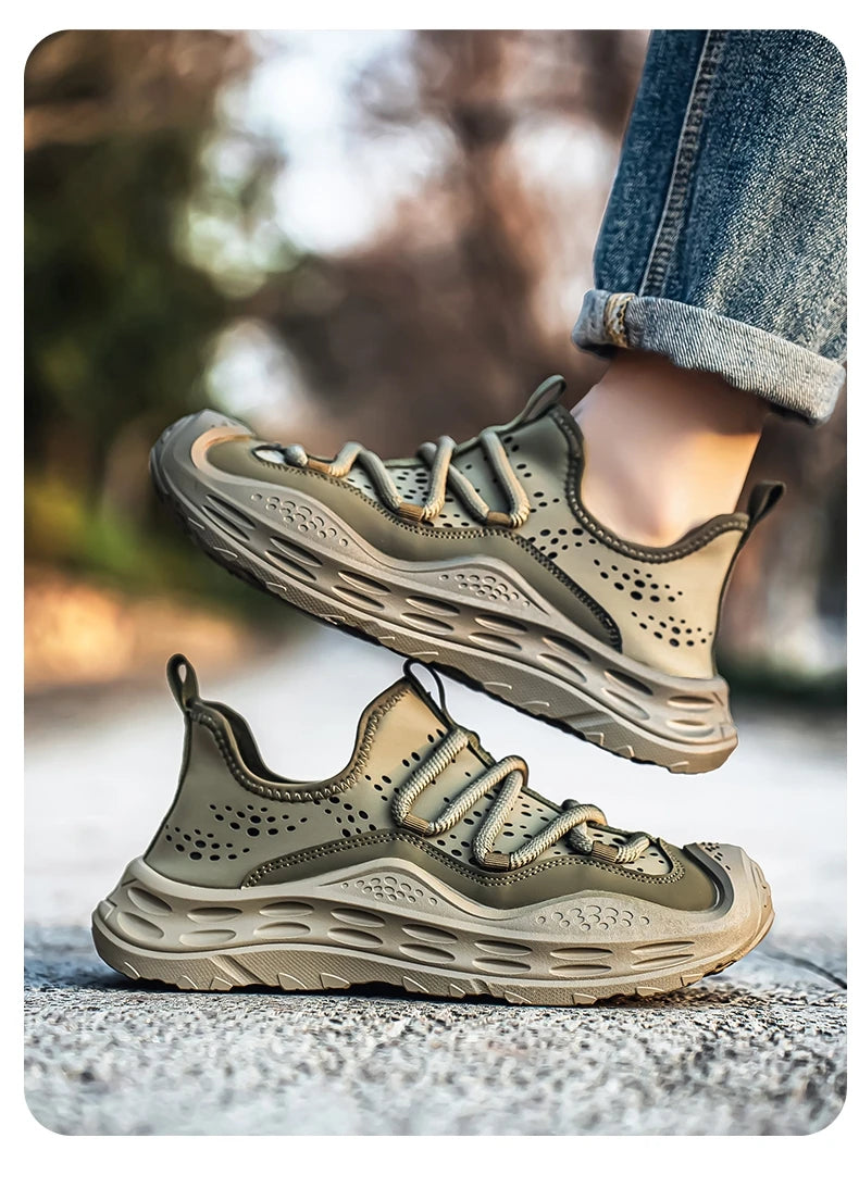 Spring Autumn New Mens Casual Shoes Fashion Anti Skid Wear Resistant Sports Sneakers Thick Sole Fashion Breathable Mesh Footwear