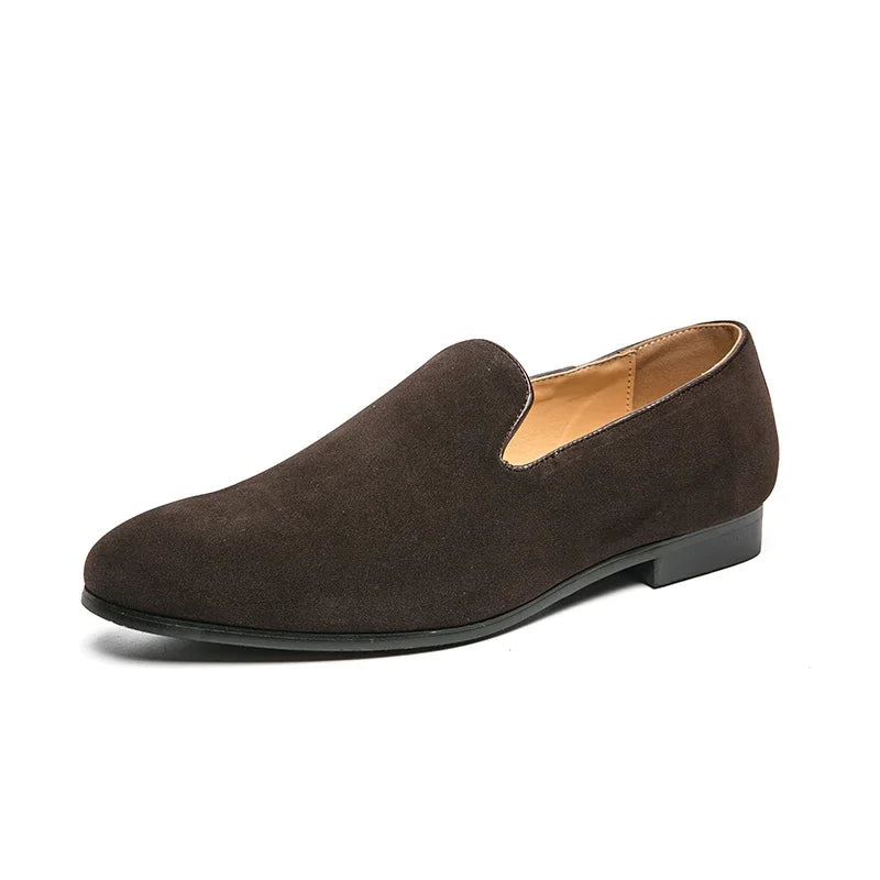 Fashionable Men's Suede Shoes Soft Soles Comfortable Loafers Versatile Men's Casual Flat Shoes Green New Style Free Delivery