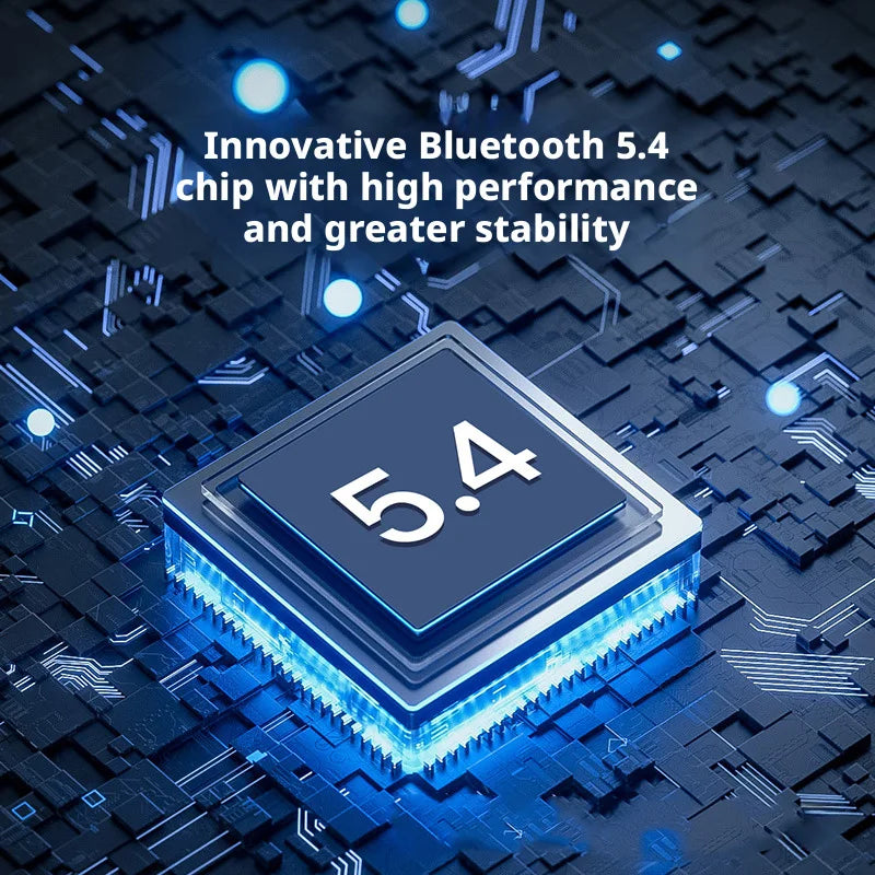 Bluetooth 5.4 Ear Hook Wireless Earphones TWS HiFi Stereo, Waterproof LED Display, Long Standby Touch Control Earbuds for Sports