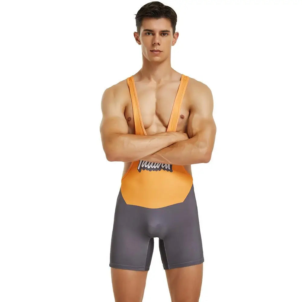 SEOBEAN Mens Undershirts Bodysuit Wrestling Singlet Fitness Workout One-piece Vest Bodywear Underwear Bodybuilding Jumpsuit