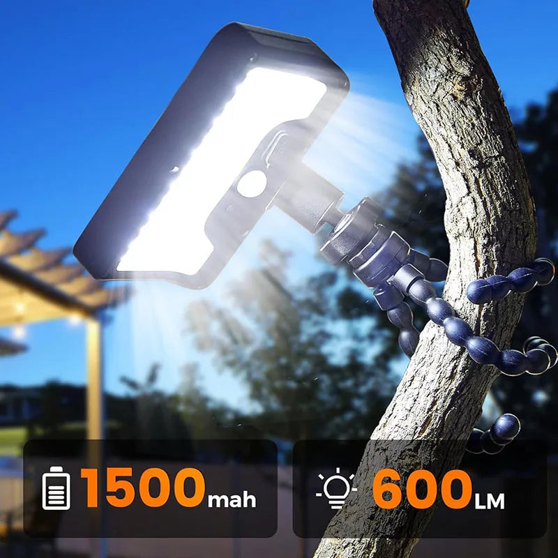 Solar Pathway Lights 92 LEDs Motion Sensor Garden Light Type-C Rechargeable Adjustable Angle for Walkway Driveway Sidewalk Patio